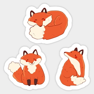 foxes illustration pack Sticker